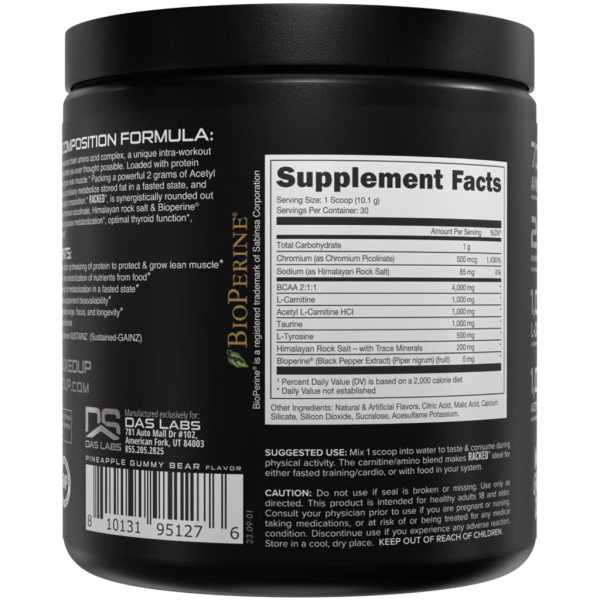 Bucked Up Racked BCAA White Gummy Deer 30 Serving Tub