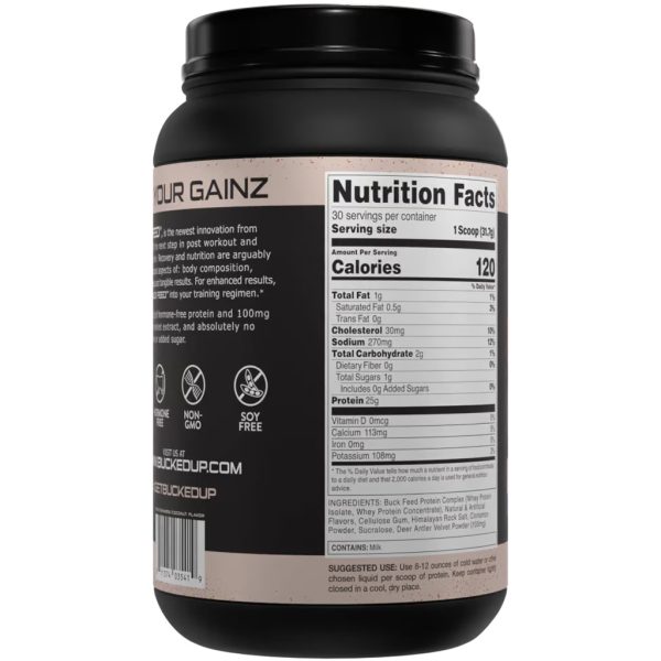 Bucked Up Buck Feed Protein Horchata 30 Serving Tub - Image 3
