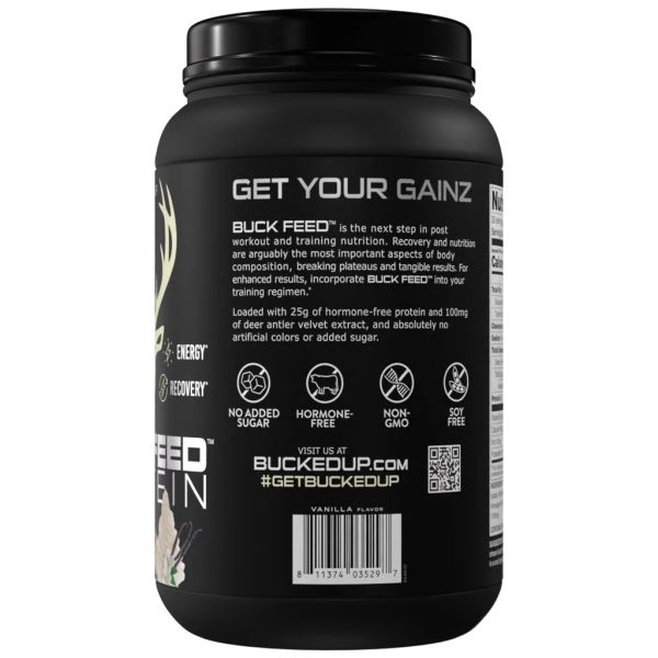 Bucked Up Buck Feed Protein Vanilla 30 Serving Tub - Image 3