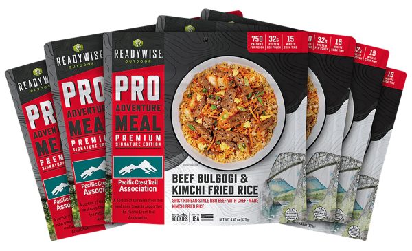 ReadyWise RW05194 Outdoor Food Kit Beef Bulgogi & Kimchi Rice 2 Servings Per Pouch, 6 Per Case