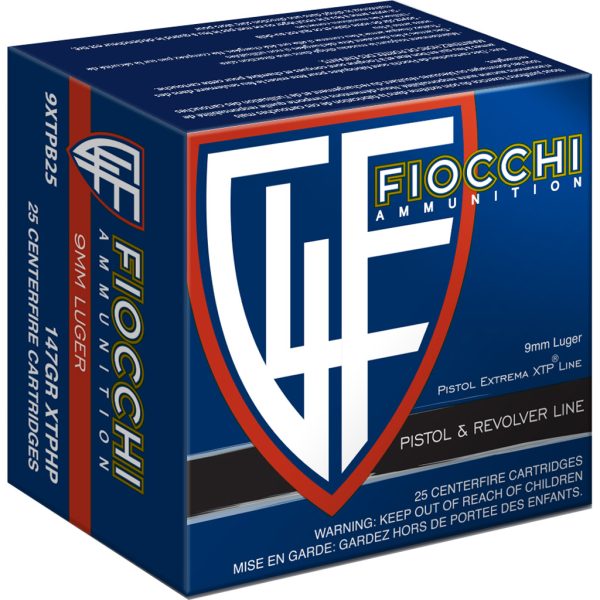 Fiocchi Hyperformance Defense Pistol Ammo 9mm 147 gr. XTPHP 25 rd.