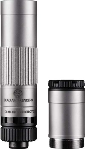DEAD AIR MOJAVE 9 SILVER MODULAR 9MM SILNCR GMS LOW BACK PRESSURE W/ 1/2-28 PSTN