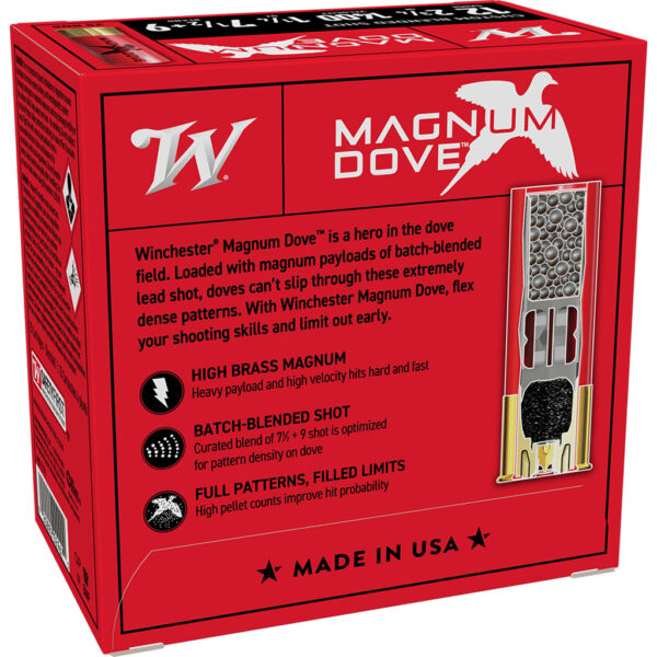 Winchester Magnum Dove Shotgun Ammo 12 ga. 2 3/4 in. 1 1/4 oz. 7 1/2 & 9 Blend  25 rd. - Image 2