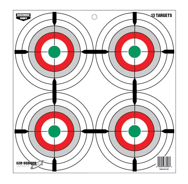 Birchwood Casey 37253 EZE-Scorer  12" Bullseye Paper Hanging Multi-Color 13 Per Pkg