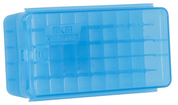 MTM Case-Gard P50SS9M24 Side-Slide Ammo Box  Multi-Caliber Handgun Clear Blue Plastic 50rd