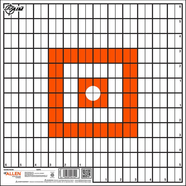 EZ-Aim 15495 Grid Target  Paper Hanging 12"x12" Orange/White 12 Per Pack