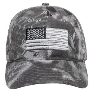 Outdoor Cap 120159-3-3 USA Flag  Kryptek Raid Hook & Loop OSFA Unstructured
