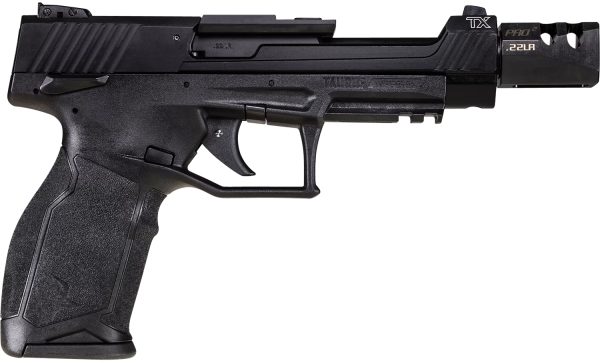 Taurus 1-TX22C151-T TX22 Competition 5.40" 16+1 (3) Black Polymer Frame Black Anodized Ported Aluminum Slide with Optics Mount Aggressive Textured Black Polymer Grip Includes Compensator