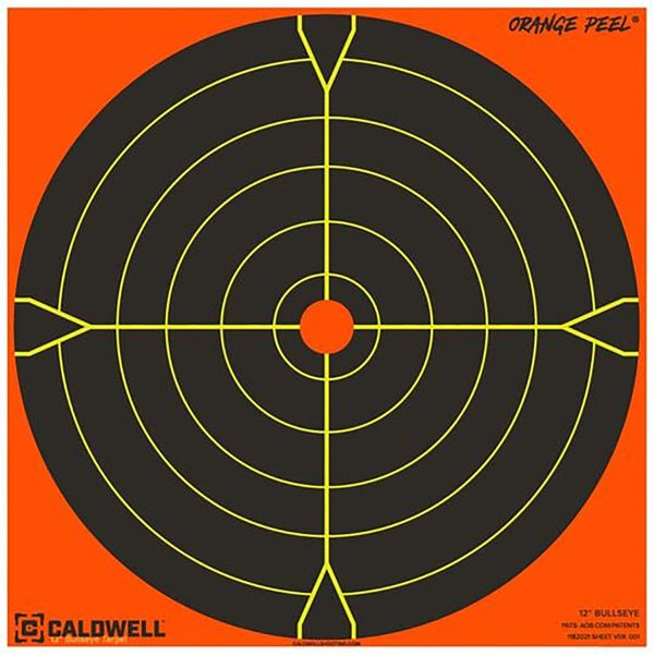 Caldwell 1166107 Orange Peel  Self-Adhesive Paper Black/Orange 5.50" Bullseye 10 Pack
