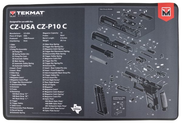 TekMat TEKR17CZP10C CZ P-10C Cleaning Mat Black/Gray Rubber 11"x17" CZ P-10C Parts Diagram