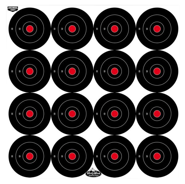 Birchwood Casey 35309 Dirty Bird  3" Bullseye Tagboard Hanging Black/White 12 PK