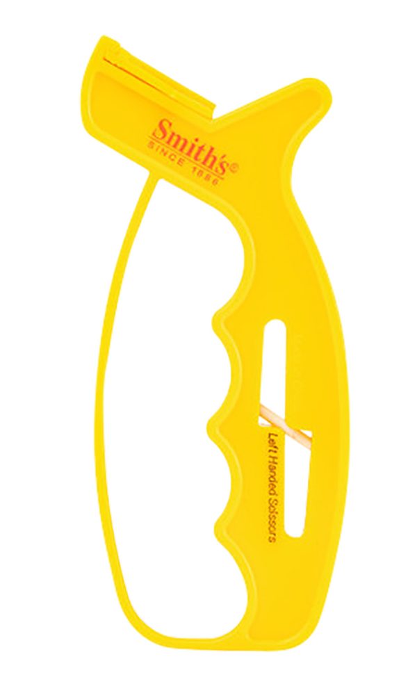 Smiths Products JIFFS 10-Second Knife & Scissor Sharpener Hand Held Fine, Coarse Carbide, Ceramic Sharpener Plastic Handle Yellow