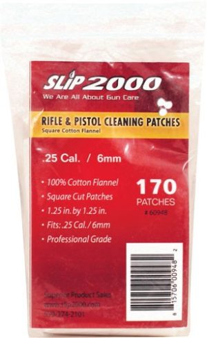 SLIP 2000 CLEANING PATCHES - 1.25" SQUARE 25CAL/6MM 170-BAG