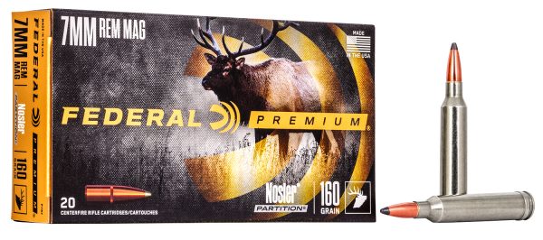 Federal P7RF Premium  7mmRemMag 160gr Nosler Partition 20 Per Box/10 Case