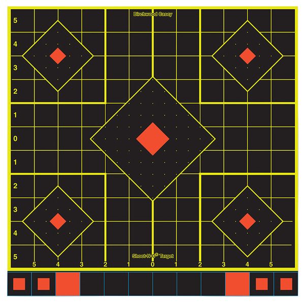Birchwood Casey 34207 Shoot-N-C Reactive Target Self-Adhesive Paper Multi Color 12" 5-Diamond 5 Pack