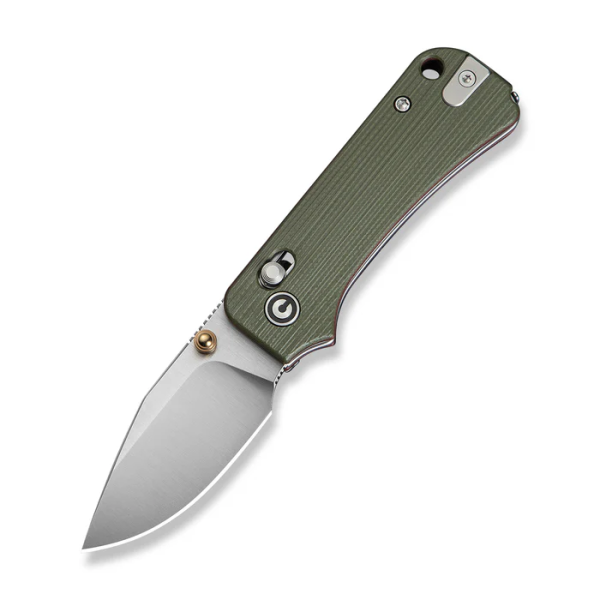 CIVIVI Baby Banter 2 - TG Thumb Stud & Crossbar Lock Knife Milled Green / Red G10 Handle (2.34"" Satin Finished 14C28N Blade)