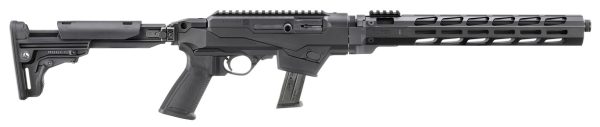 RUG PC CARBINE 9MM 16 FOLDING STOCK BLK 17RD