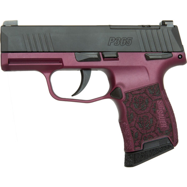 Sig Sauer P365 Pistol 9mm 3.1 in. BLK Cherry/Roses Optic Ready 10 rd - Image 2