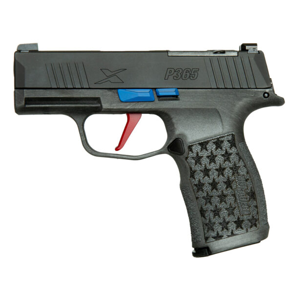Sig Sauer P365X Pistol 9mm 3.1 in. Silver/Red/Blue Star 12 rd. - Image 2