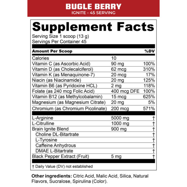 MTN Ops Ignite Bugle Berry 21oz Tub (45 Scoops) - Image 2