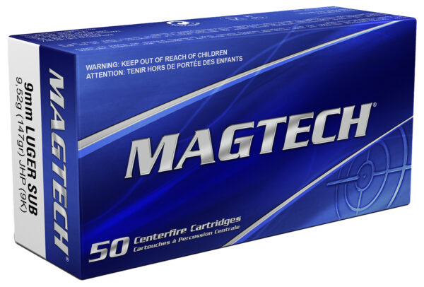 Magtech 9K Range/Training  9mmLuger 147gr Jacketed Hollow Point Subsonic 50 Per Box/20 Case
