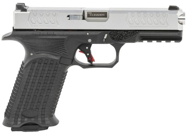 Bul Armory AXEFSCLEVSLV9US Axe Cleaver 9mm Luger 17+1 4.49" Barrel, Polymer Frame w/Picatinny Acc. Rail, Stainless Steel Slide,  Aggressive Textured Polymer Grip