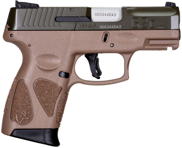 Taurus 1G2C93B12B G2C  Compact Frame 9mm Luger 12+1, 3.26" Matte Stainless Steel Barrel, Moss Green Cerakote Serrated Steel Slide, Bronze Cerakote Polymer Frame w/Picatinny Rail