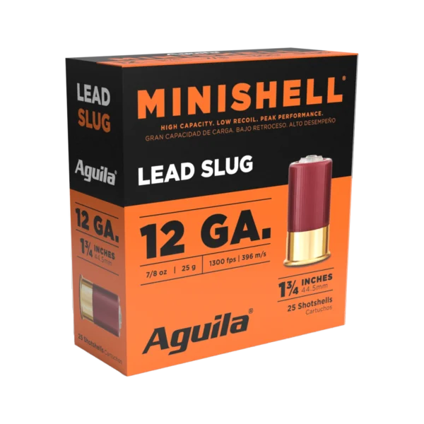 AGUILA 12GA MINI SHELL 1 3/4" 5/8 OZ SLUG 25RD BX 10 BOXES PER CS