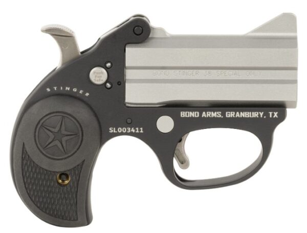 Stinger 38 Spl 3" SS/Blk 2 Grips 2-rd