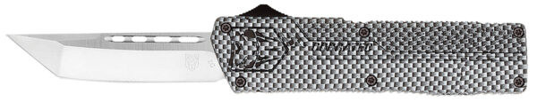 CobraTec Knives CFCTLWTNS Lightweight  3.25" OTF Tanto Plain D2 Steel Blade/Carbon Fiber Aluminum Handle Includes Pocket Clip