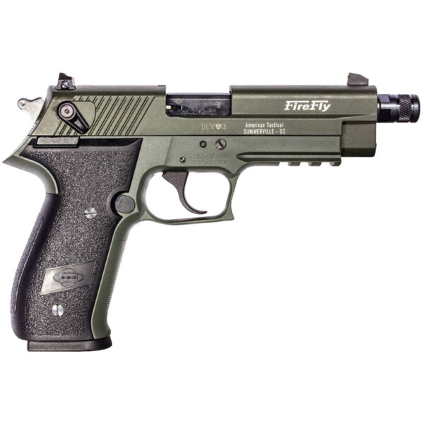 GSG Firefly Pistol 22 LR. 4.9 in. Green Threaded 13 rd.