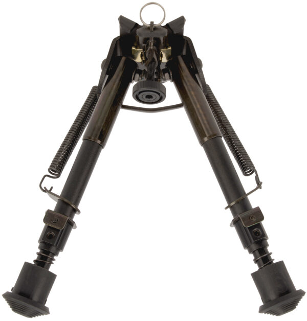 Allen 2207 Bozeman  Rifle Bipod Black Aluminum w/Sling Swivel Stud Mount, Rubber Feet & 6-9" Vertical Adjustment