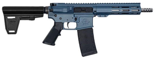 Great Lakes Firearms GL15223SSPBBLU AR-15 223 Wylde 30+1 7.50" Black Nitride Threaded Barrel, M-LOK Handguard, Blue Titanium Cerakote Aluminum Receiver w/Picatinny Rail, Black Polymer Mil-Spec Grip
