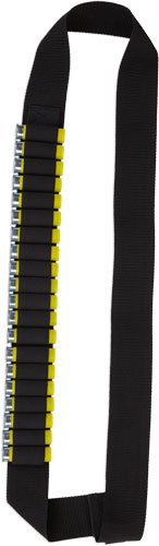 BULLDOG SHOTGUN AMMO BANDOLIER - HOLDS 20 SHELLS 2" WEBBING BLK