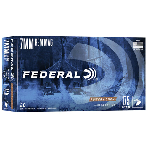 POWER-SHOK 7MM REM MAGNUM 175 GR - JSP, 2860 FPS, 20/BX