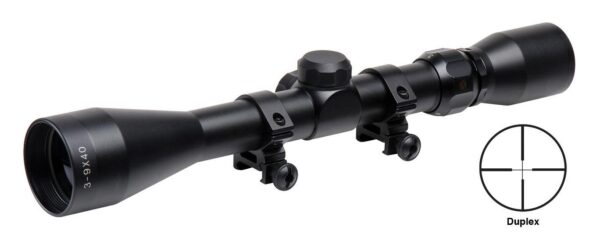 Truglo Trushot Rifle Scope w/Weaver Style Rings - 3-9x40mm 11.52-37.7' 3.15-3.94" Matte