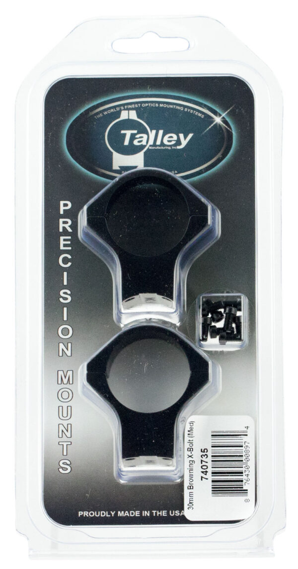 Talley 740735 Scope Mount/Ring Combo  Black Anodized 30mm Tube Fits X-Bolt Medium Rings