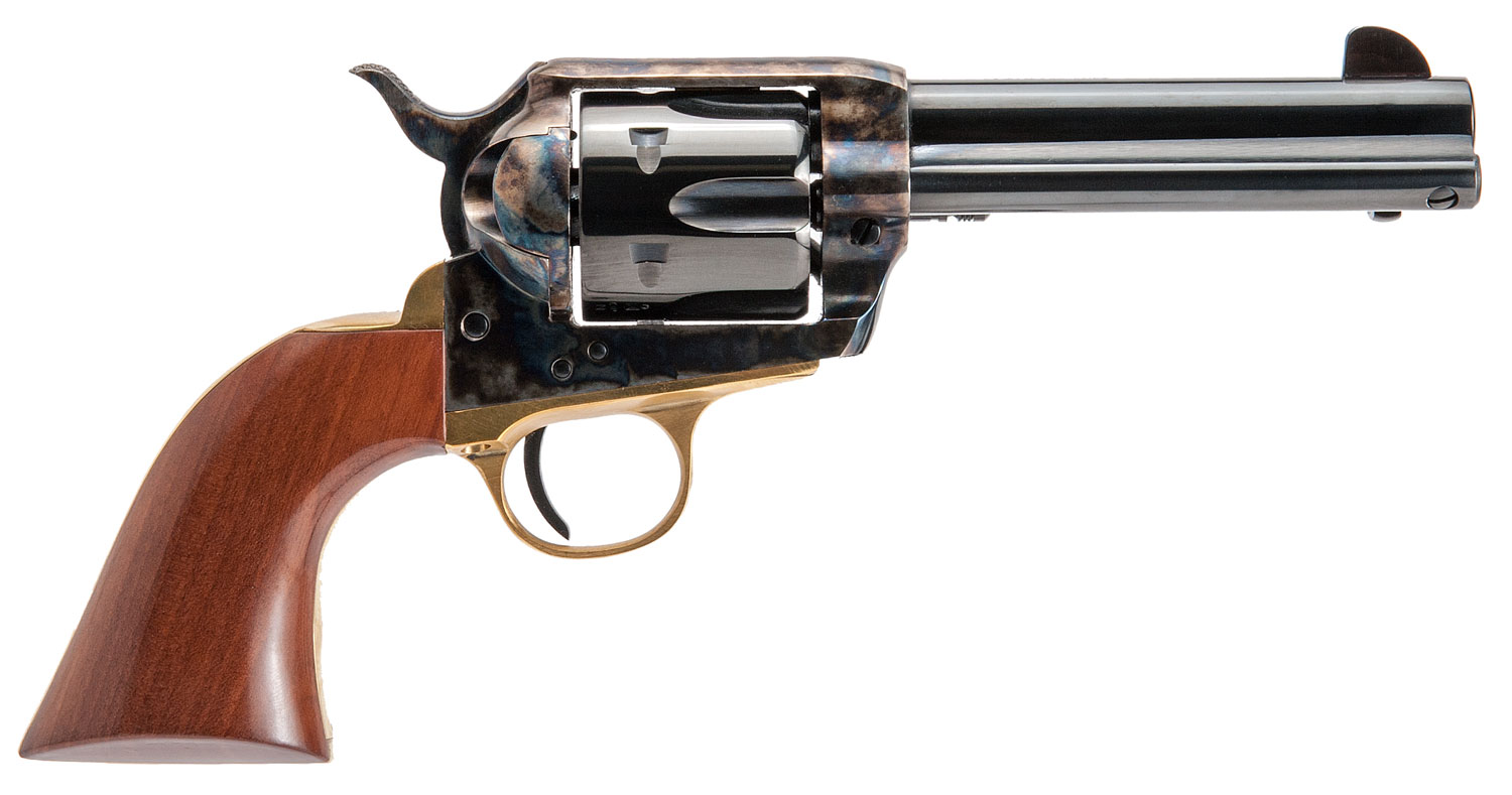 Cimarron PPP45 Pistolero 45 Colt (Long Colt) 6 Shot 4.75" Blued Steel Barrel, Blued Cylinder, Color Case Hardened Steel Frame, Walnut Grip, Exposed Hammer