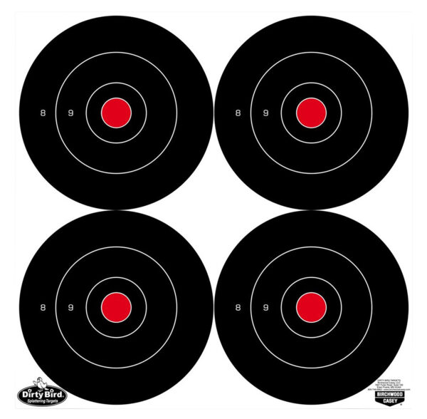 Birchwood Casey 35570 Dirty Bird  6" Bullseye Tagboard Hanging Black/White 100 Per Pkg