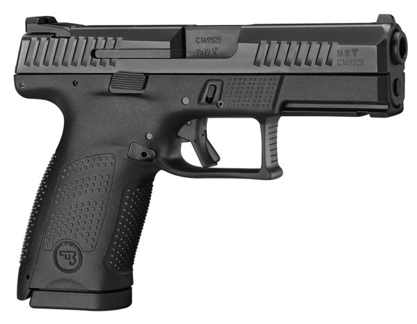 CZ-USA 01531 P-10 C  Compact Frame 9mm Luger 10+1 4.02" Black Stainless Steel Barrel, Black Nitride Serrated Steel Slide, Black Polymer Frame w/Picatinny Rail, Black Interchangeable Backstrap Grip