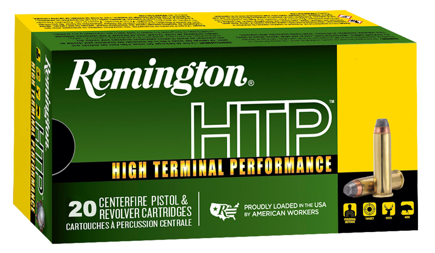 Remington Ammunition 22233 HTP  357Mag 158gr Jacketed Soft Point 20 Per Box/25 Case