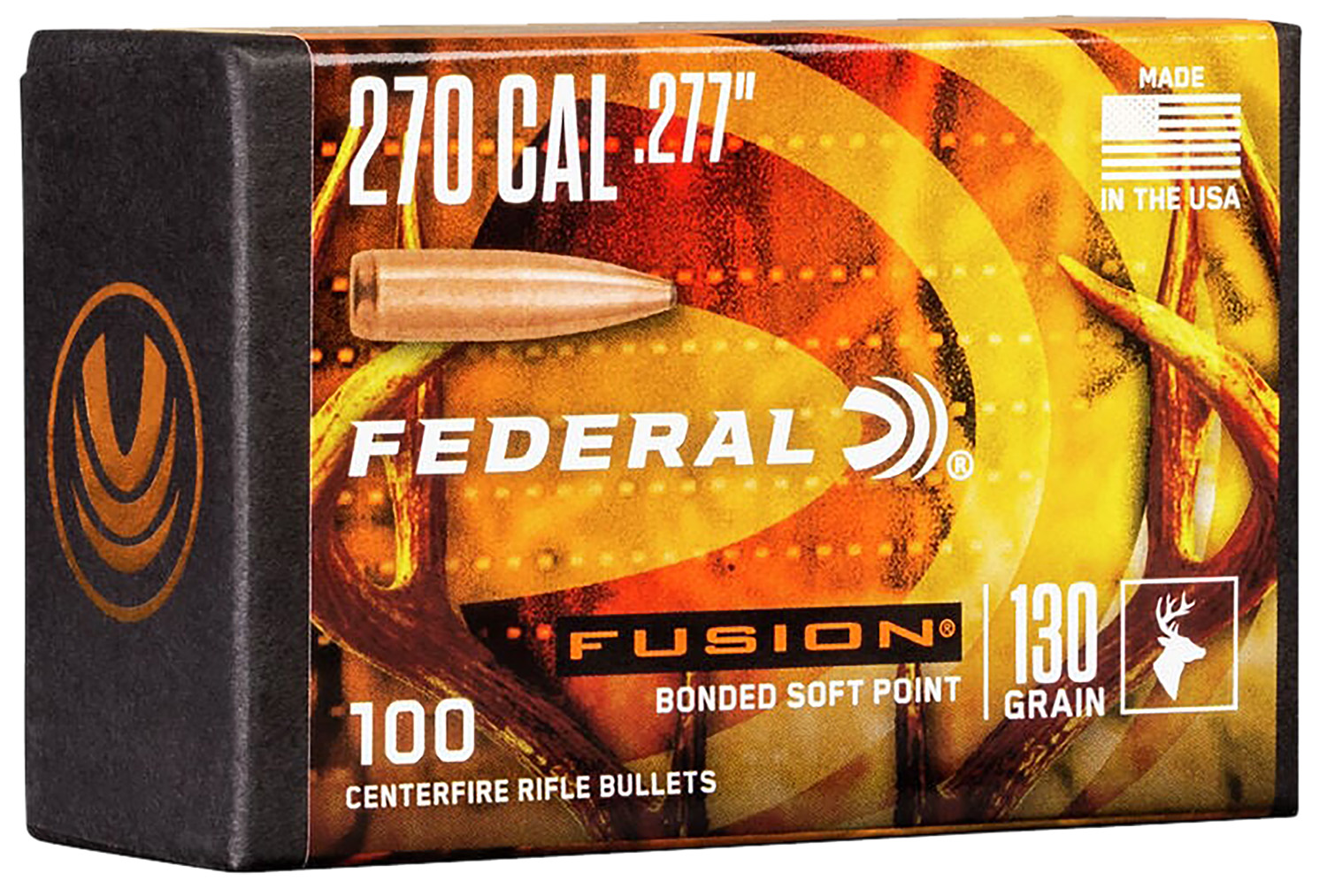 Federal FB277F2 Fusion Component 270 Win .277 130 gr Fusion Soft Point 100 Per Box/ 4 Case