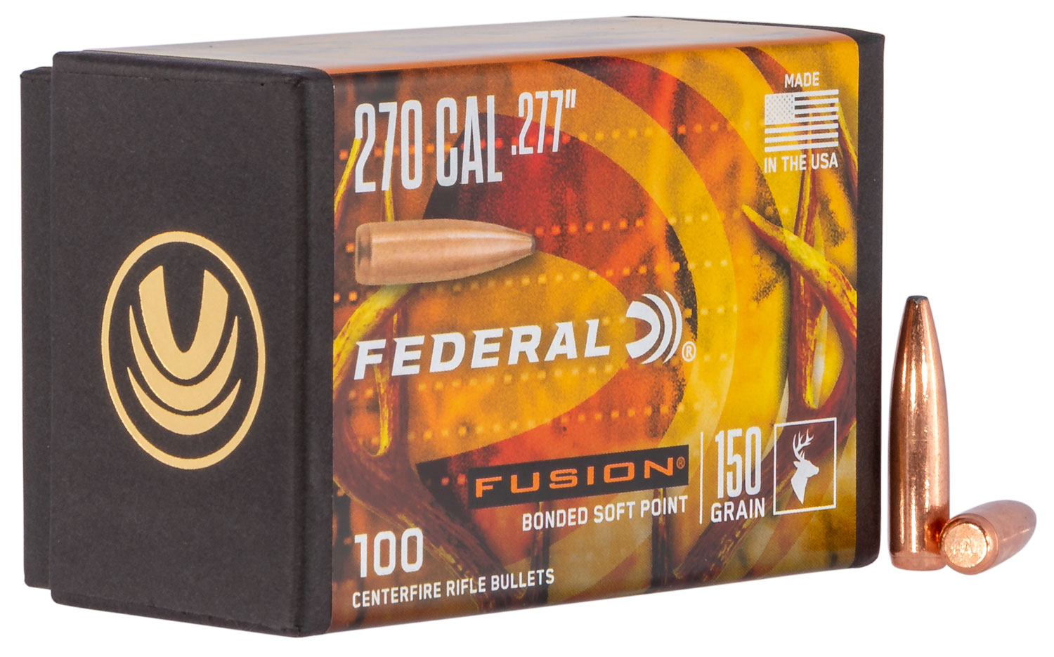 Federal FB277F4 Fusion Component 270 Win .277 150 gr Fusion Soft Point 100 Per Box/ 4 Case