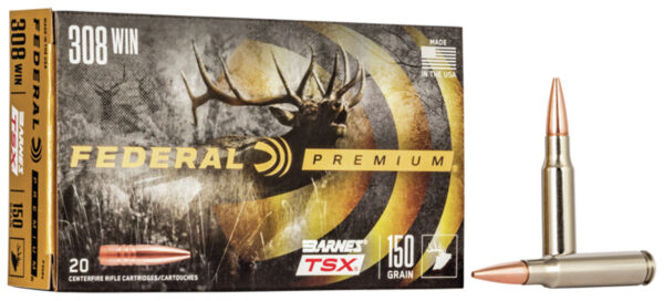 Federal P308V Premium  308Win 150gr Barnes TSX 20 Per Box/10 Case