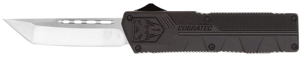 CobraTec Knives BCTLWTNS Lightweight  3.25" OTF Tanto Plain D2 Steel Blade/Black Aluminum Handle Includes Pocket Clip