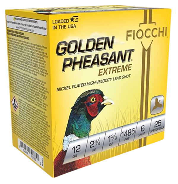 Fiocchi 12GPX6 Golden Pheasant Extrema 12Gauge 2.75" 1 3/8oz 6Shot 25 Per Box/10 Case