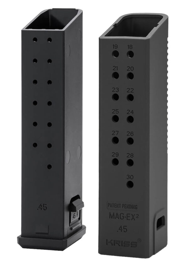 Kriss USA KVAMX2K45BL00 Mag-Ex2 Extension Kit Extended 45 ACP 30 Compatible w/ Glock 21 Gen3-5 13rd Magazines Black Polymer