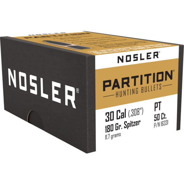 Nosler Partition Bullets .30 Cal. 180 gr. Spitzer Point 50 pk.