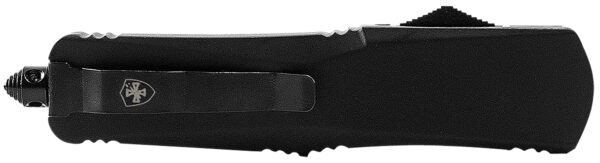 Templar Knife SBR431 Gen II  Small 2.69" OTF Dagger Part Serrated Black Oxide Stonewashed 440C SS Blade, 4.31" Black Aluminum/Rubber Handle, Glass Breaker