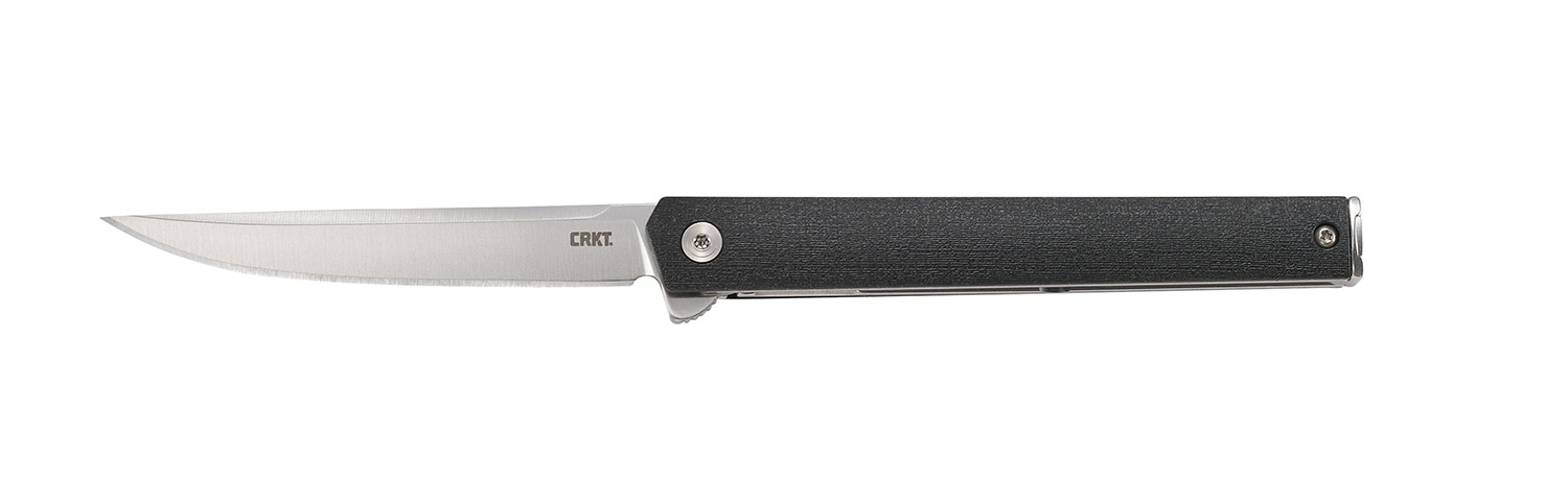 CRKT 7097 CEO 3.35" Folding Plain Satin AUS-8A SS Blade/ Black GRN Handle Includes Pocket Clip